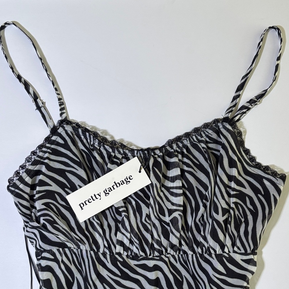 Zebra Print Spaghetti Strap mini dress